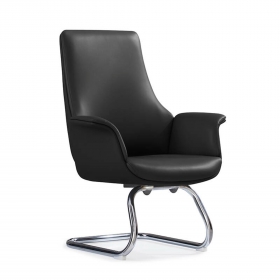 High Quality PU Leather Executive Office Chair With Revolving Wheels For Conference Rooms and Guest Offices